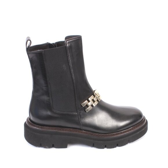 Luca Grossi 217 Black Leather Elastic Zip-Up Ankle Boots - Picture 3 of 8